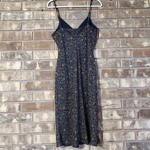 New York & Company Dresses - NY&CO Navy Gold Floral A line Dress size 12 New York & Company Dresses - NY&CO Navy Gold Floral A line Dress size 12